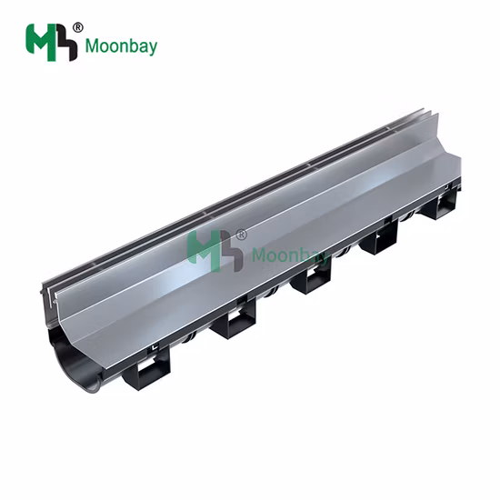 HDPE/PP Trench Drain Channel Gray Plastic Grate for Construction Product