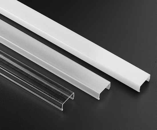 Perfil de alumínio de LED montado na superfície com tampa de acrílico em forma retangular